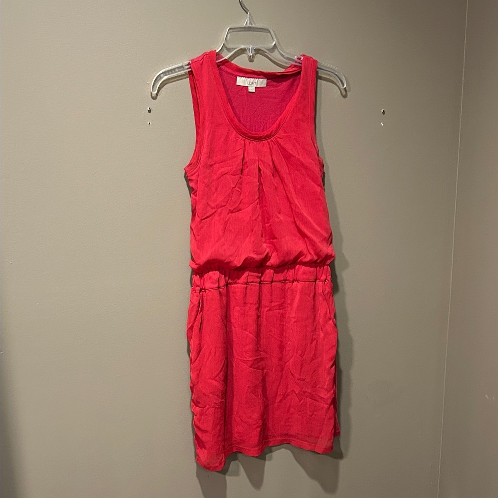 LOFT Vibrant Pink Sleeveless Mini Dress